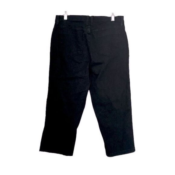 NYDJ | High Waisted Capris Pants Black Denim Button Jeans Size 10 - Picture 2 of 11